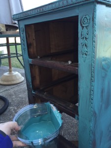 Apparently, the custom Rococo Blue paint I handmixed looks "moldy". Sniff.